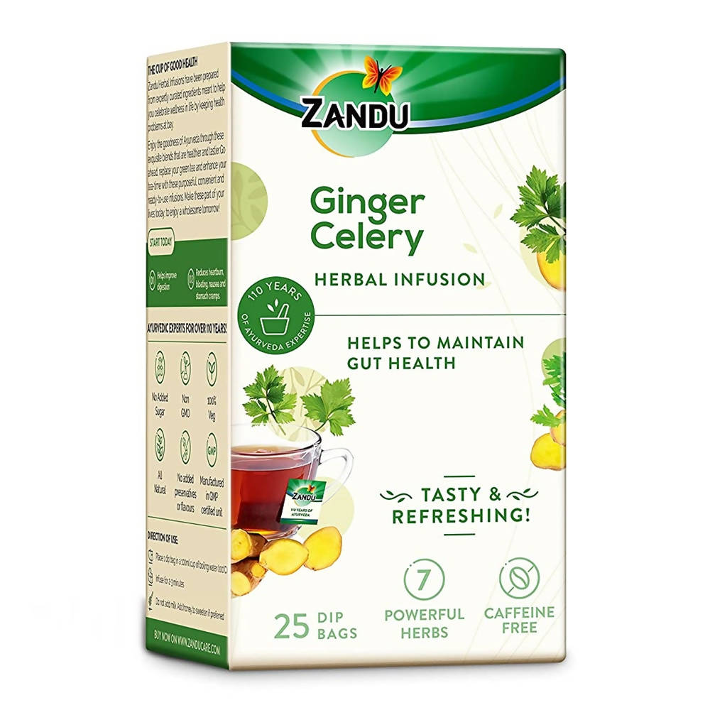 Image 1 of Pack of 1 / 25 Tea Bags for the product Zandu Ginger Celery Herbal Infusion Tea