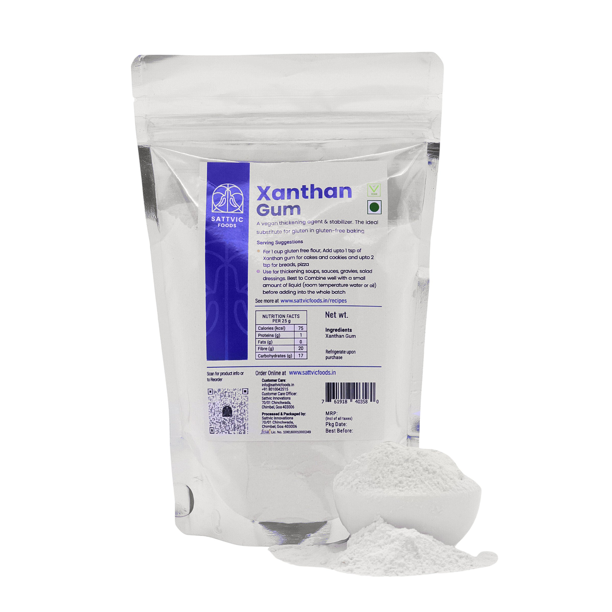 Image 11 of 1 kg for the product Sattvic Foods Xanthan Gum (Gluten-free/Vegan thickening)