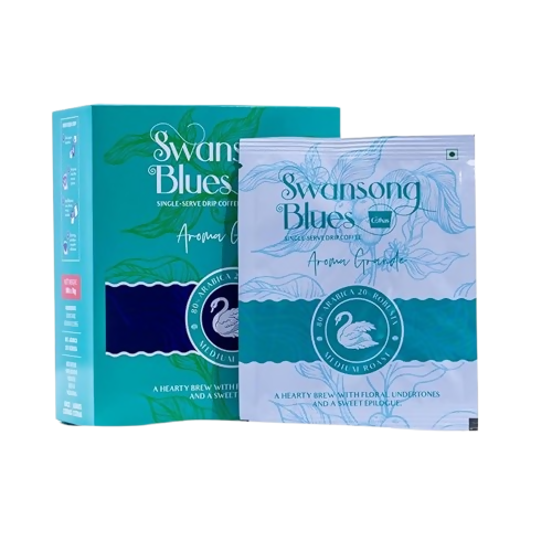 Image 1 of 10 Sachets for the product Cothas Swansong Blues Aroma Grande Pour Over Coffee Drip Bags | 80% Arabica 20% Robusta Medium Roast & Ground Coffee Powder