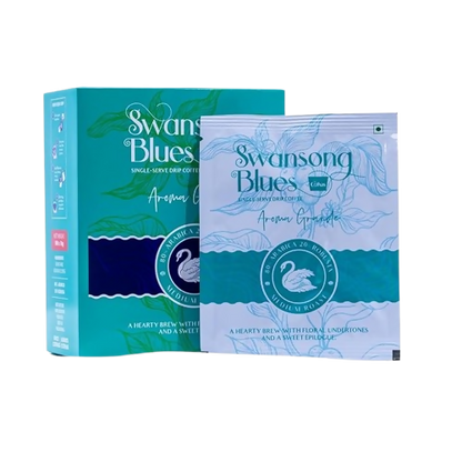 Image 1 of 10 Sachets for the product Cothas Swansong Blues Aroma Grande Pour Over Coffee Drip Bags | 80% Arabica 20% Robusta Medium Roast & Ground Coffee Powder
