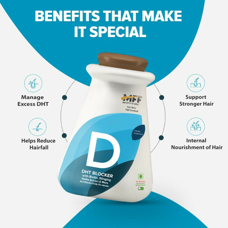 Image 2 of MyFitFuel DHT Blocker Tablets with Biotin & Zinc for Hair Fall Control