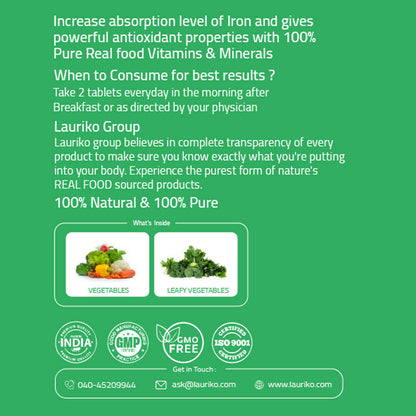 Image 7 of Laurik Plant Based Zinc And Vitamin C Tablets | Supplements Help Iron Absorption And Immune Support For Men And Women