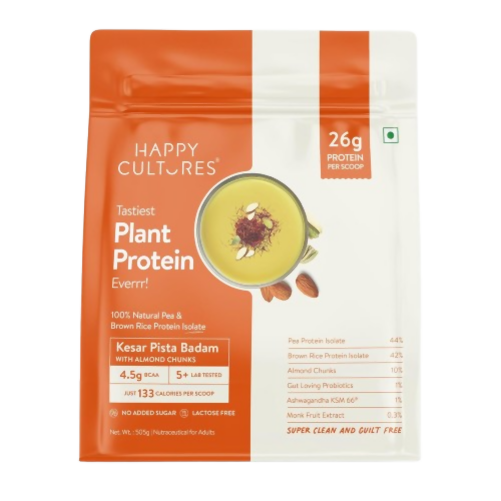 Image 1 of Happy Cultures 26g Tastiest Plant Protein| Kesar Badam Pista