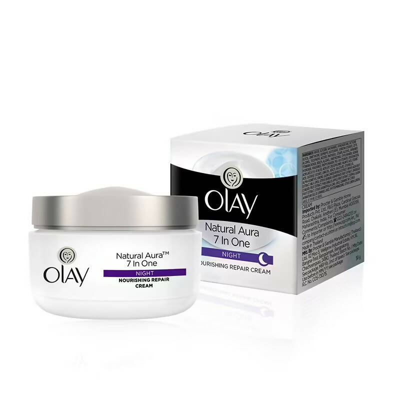 Image 1 of 50 gm / Pack of 1 for the product Olay Natural Aura 7 In One Night Nourishing Repair Cream