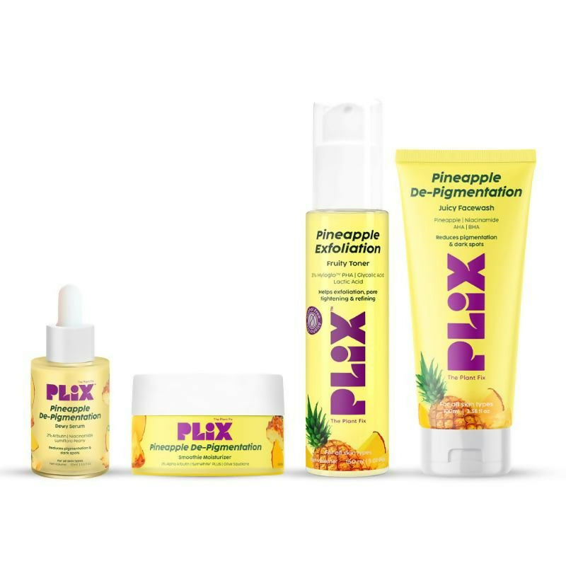 Image 1 of PLIX The Plant Fix Pineapple Depigmentation Regime With Face Wash, Toner, Serum & Moisturizer