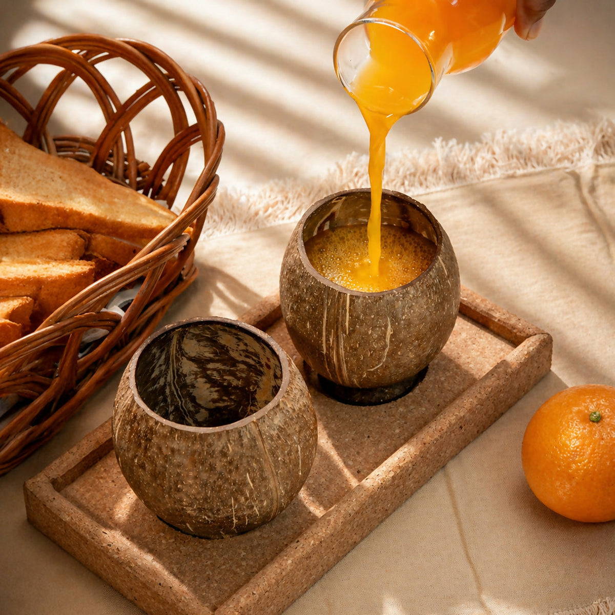 Image 2 of Thenga Handmade Large Coconut Shell Cups