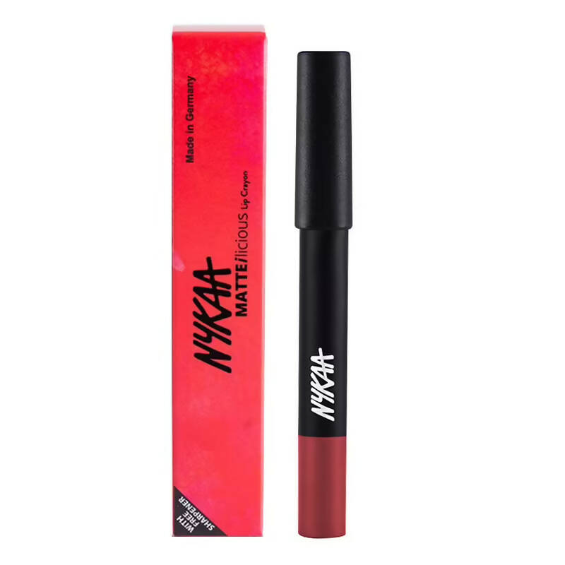 Image 1 of 2.8 gm / Pack of 1 for the product Nykaa Matte-Illicious Lip Crayon Lipstick - Kiss N Tell 06