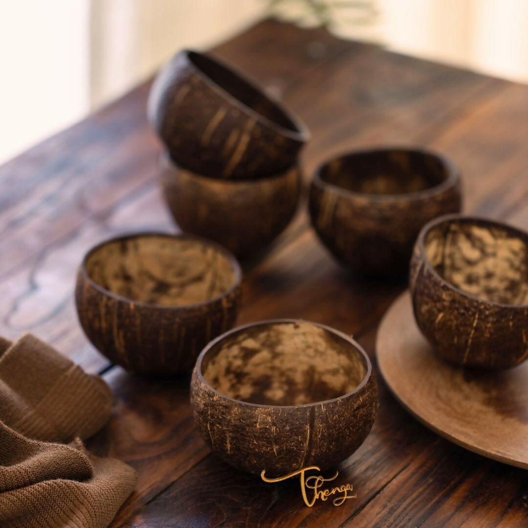 Image 4 of Thenga Natural Round Coconut Shell Bowl