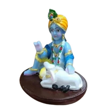 Image 1 of Default Title for the product Krishna Laddu Gopal Murti with Cow