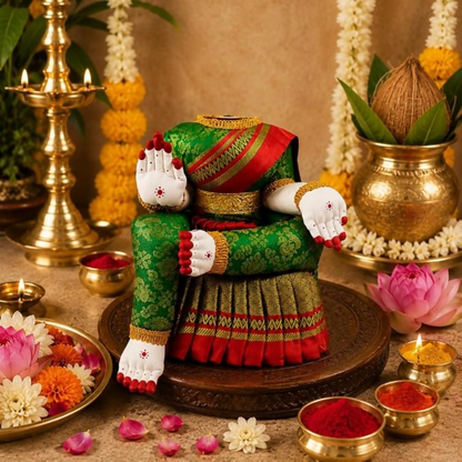 Image 4 of SRI YAGNAA - Decoartive Ammavari Doll - Green
