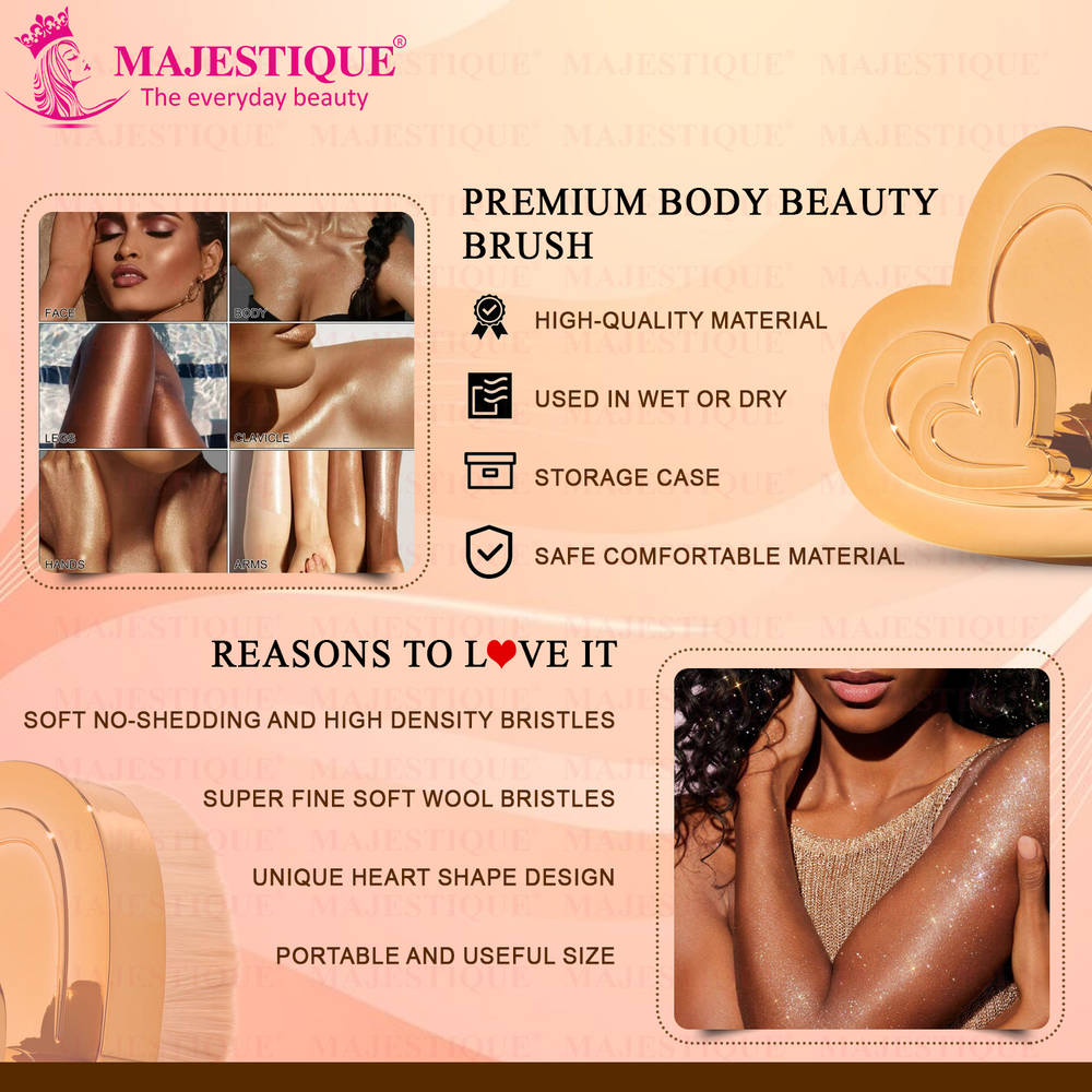 Image 3 of Majestique Premium Body Brush, Body Makeup Brush & Lotion Applicator, Soft Vegan Blush Brush