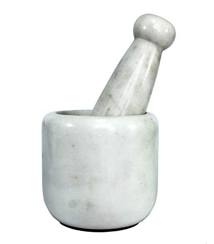 Image 5 of KLEO 3.5" Wide White Marble Stone Mortar and Pestle Set