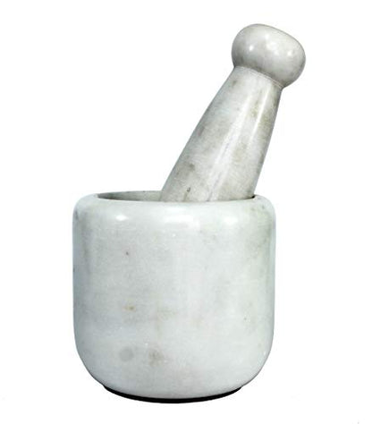 Image 5 of KLEO 3.5" Wide White Marble Stone Mortar and Pestle Set
