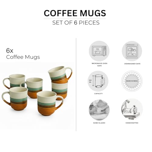 Image 5 of ExclusiveLane Zen Garden Ceramic Coffee Mugs Set of 6 330 ml