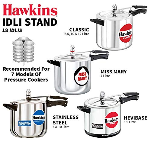 Image 5 of Hawkins Idli Stand - 18 Idlis, (For 6.5 Litre and bigger Pressure Cooker), Silver,Aluminium (G20)