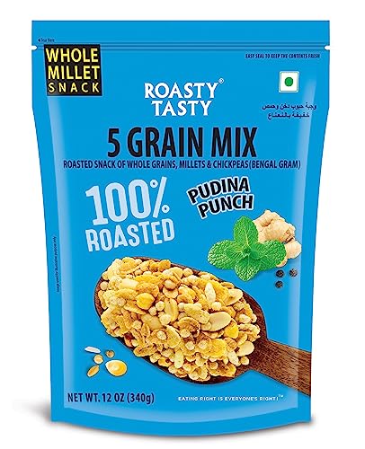 Image 1 of 340 g (Pack of 1) for the product Roasty Tasty 5 Grain Mix Roasted Snack