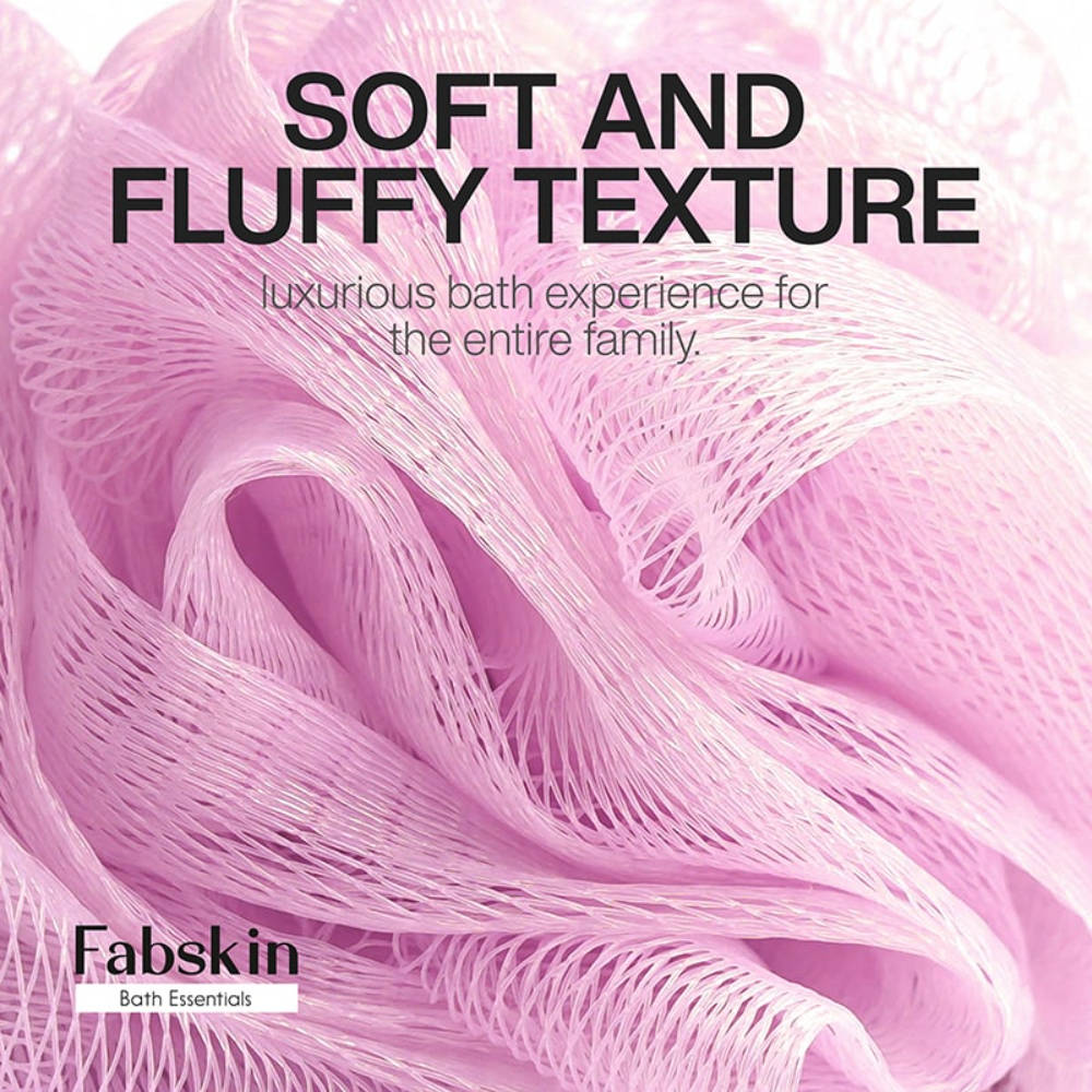 Image 5 of Fabskin Luxury Bathing Round Loofah Bath Sponge - Pink
