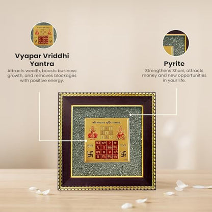 Image 4 of Astrotalk Vyapar Vriddhi Yantra on Raw Pyrite Frame | Pyrite Attracts Money, Yantra Boosts Growth | Increases Sales, Profits & Removes Obstacles | Vastu Items for Home & Office | 19x19x1 cm | 1 Piece