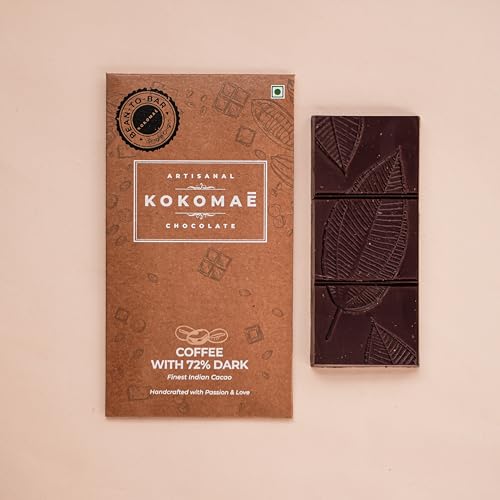 Image 4 of KOKOMAE 72% Dark Chocolate With Coffee Bean-to-Bar Pack of 5, 50g Each