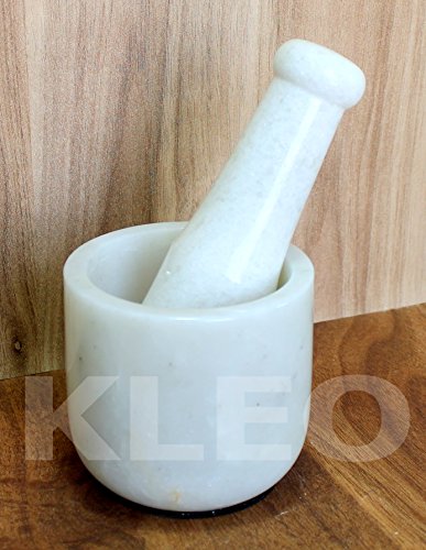 Image 7 of KLEO 3.5" Wide White Marble Stone Mortar and Pestle Set