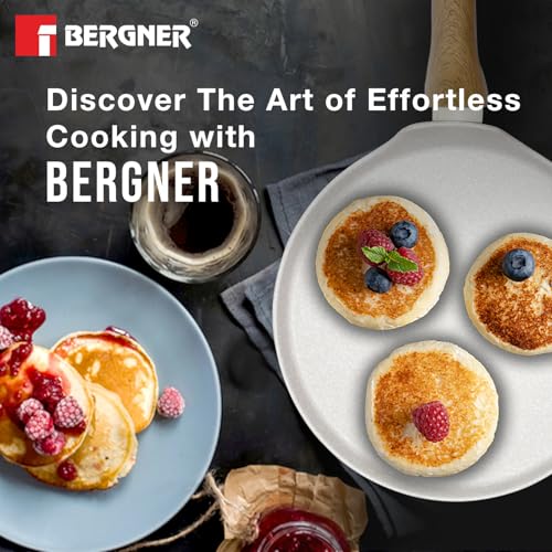 Image 4 of BERGNER Naturally Forged Aluminum 28cm Pancake Pan/Dosa Tawa with Marble Non-Stick Coating