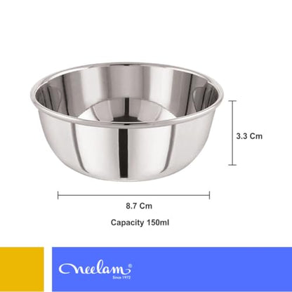 Image 4 of neelam Stainless Steel Bowl 5 Inch 150 ml Set of 4