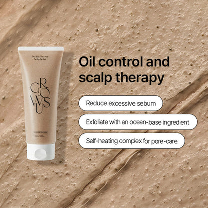 Image 3 of Growus Sea Salt Therapy Scalp Scaler Detoxifying Scalp Exfoliator for Oil Control & Root Care