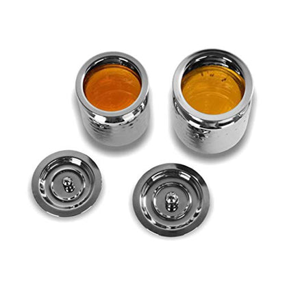 Image 2 of Sumeet Stainless Steel Handcrafted Hammered Texture 2 Piece Oil And Ghee Holders Set (Silver, Steel, 400Ml, 600 Ml)