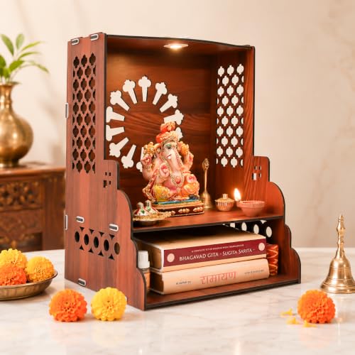 Image 1 of Traditional for the product Gift Kya De Wooden Pooja Mandir