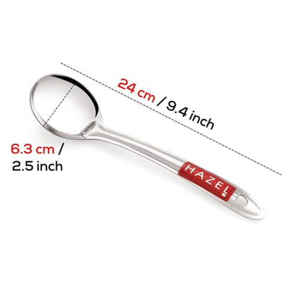 Image 4 of HAZEL Stainless Steel Oval Shape Serving Spoon Scooper Spatula Server Kitchen Utensils