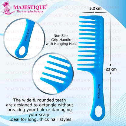 Image 2 of Majestique Handle Wide Tooth Comb for Curly Hair, Long Hair