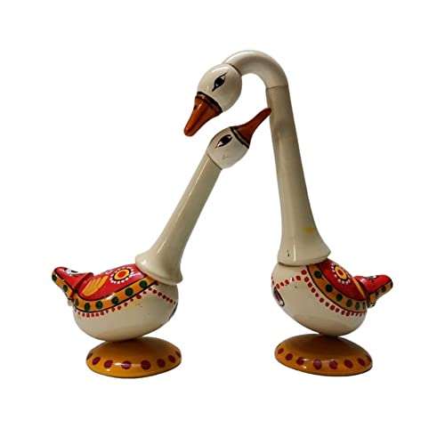 Image 1 of Default Title for the product Hand Crafted - Etikoppaka Toy - Beautiful Swan Pair for Home Decor