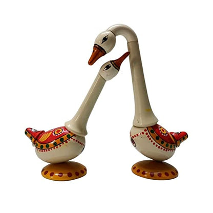 Image 1 of Default Title for the product Hand Crafted - Etikoppaka Toy - Beautiful Swan Pair for Home Decor