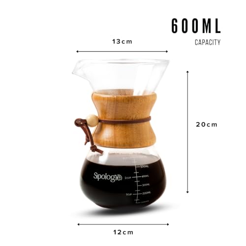 Image 6 of Sipologie Chemex Pour Over Drip Coffee Maker 600ml