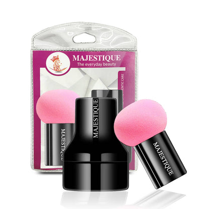 Image 1 of 1 pc for the product Majestique Mushroom Head Sponge With Handle Case, Powder Puff For Dual-Use Dry & Wet- Color May Vary