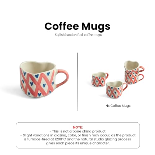 Image 5 of ExclusiveLane Sweetheart Ceramic Coffee Mugs Set of 4 300 ml