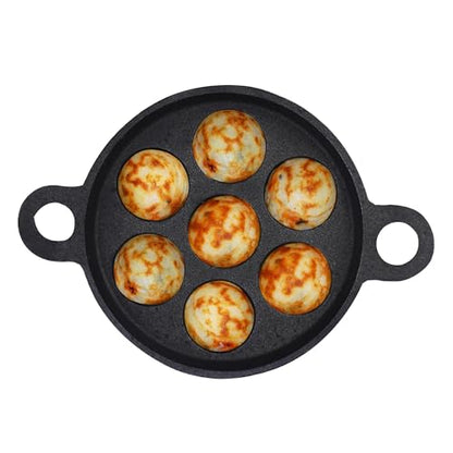 Image 5 of Round Paniyaram Pan / 7 Pit / 7.4 Inch for the product The Indus Valley Cast Iron Paniyaram Pan