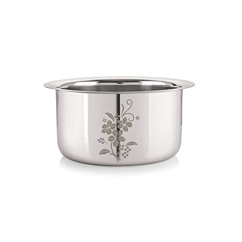 Image 1 of Default Title for the product neelam Stainless Steel Laser Etching Flat Bottom Tope 1950 ml