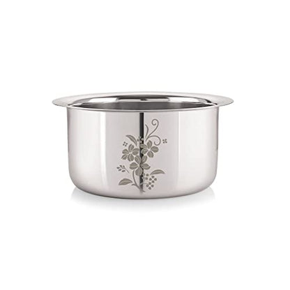 Image 1 of Default Title for the product neelam Stainless Steel Laser Etching Flat Bottom Tope 1950 ml