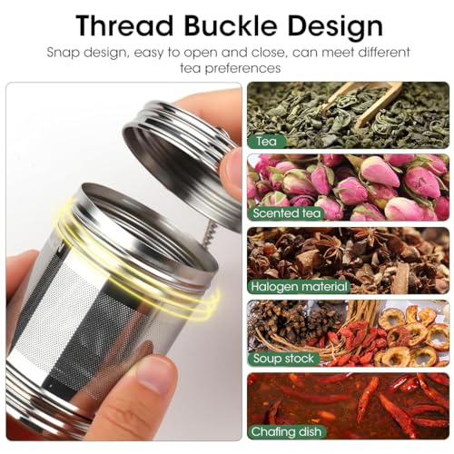 Image 5 of Supvox Tea Infuser SUS Tea Filter Fine Mesh Strainer with Tray for Mugs