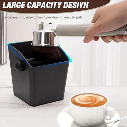 Image 3 of Supvox Knock Box Coffee Grounds Bin with Cross Bar, Reusable Container