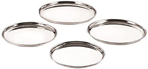 Image 1 of Default Title for the product neelam Stainless Steel Buffet Plate 25 cm Set of 4