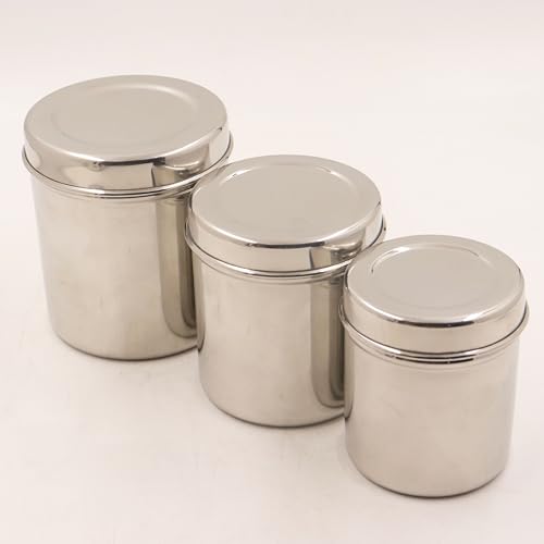 Image 4 of Spillbox Stainless Steel Utensil Vertical Canisters Storage Container Set of 3