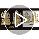 Image 2 of Gold Art India Round Laxmi Ganesh Gold & Silver Plated Two Tone Matte Idol (5" Inch)
