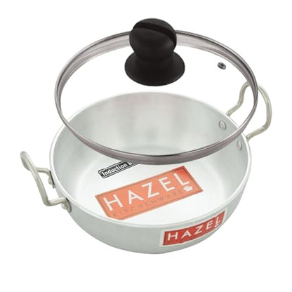 Image 4 of Aluminium (With Glass Lid) / 1750 ML for the product HAZEL Aluminium Induction Base Kadai with Handle