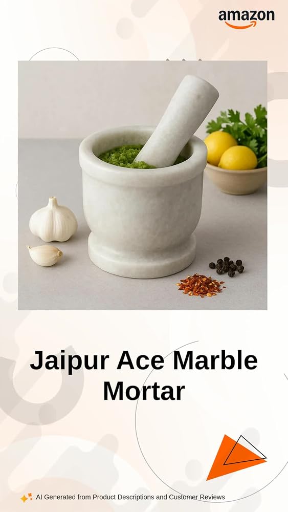 Image 5 of JAIPUR ACE Natural Marble Mortar and Pestle Set