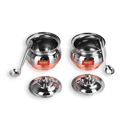 Image 6 of Sumeet Stainless Steel Traditional Ghee Pot 300ml - 2 Piece