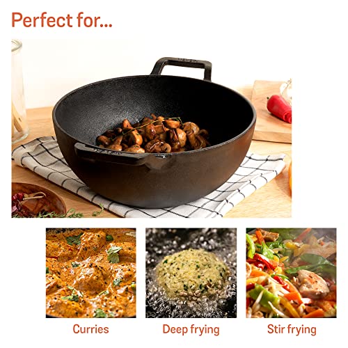 Image 5 of Meyer Pre Seasoned Cast Iron Kadai 24cm/ 3 Liters