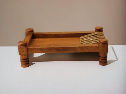 Image 3 of Vesta Homes Wooden Khatiya Platter Serving Tray 34 x 22 x 10 cm