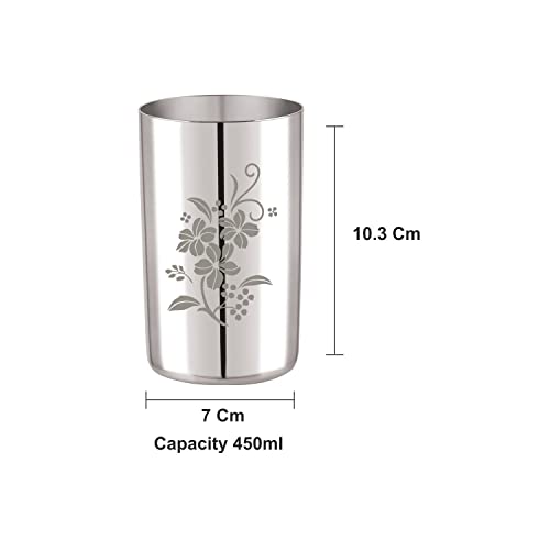 Image 3 of neelam Stainless Steel 7.5, 22 Gauge Lazer Etching Amarpal Glass Set of 12, 450 ml